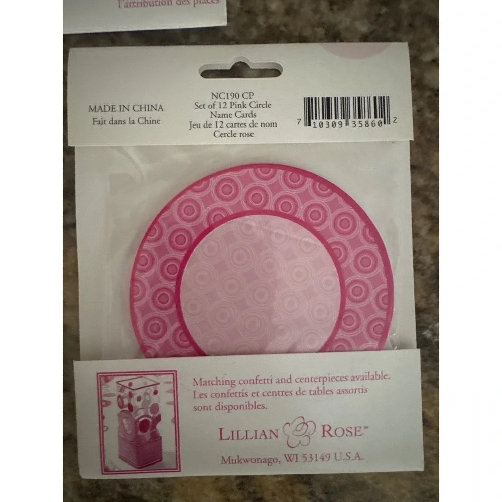 Lillian Rose 36 Pink Circle Name Cards Wedding Place Cards (3 Packs of 12)
